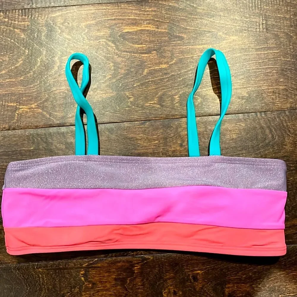 Beach Lingo colorblocked bikini top size 14